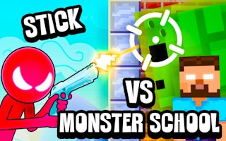 Image Stickman vs Monster School